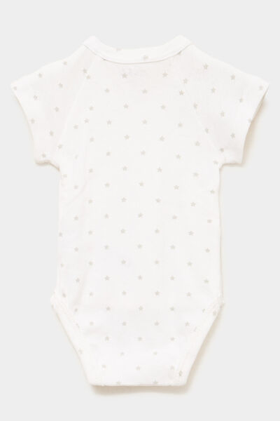 Lot 3 bodies crois&eacute;s coton effet velours blanc b&eacute;b&eacute;
