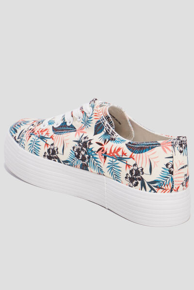 Tennis à lacets en toile Liberto multicolore femme
