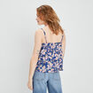 Blouse bretelles fines bleu femme