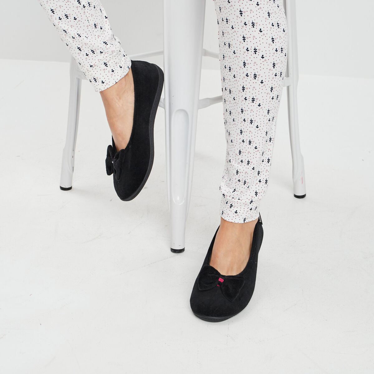 Chaussons ballerines Isotoner noir femme
