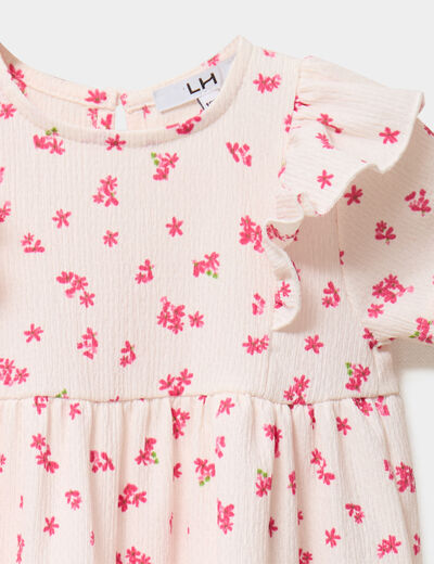 Robe évasée avec volants blanc bébé fille