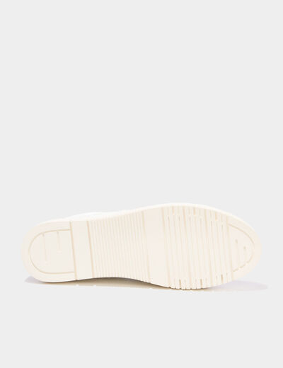 Tennis basses zipp&eacute;es blanc femme