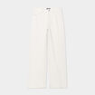 Jeans wide leg taille haute coton ivoire femme
