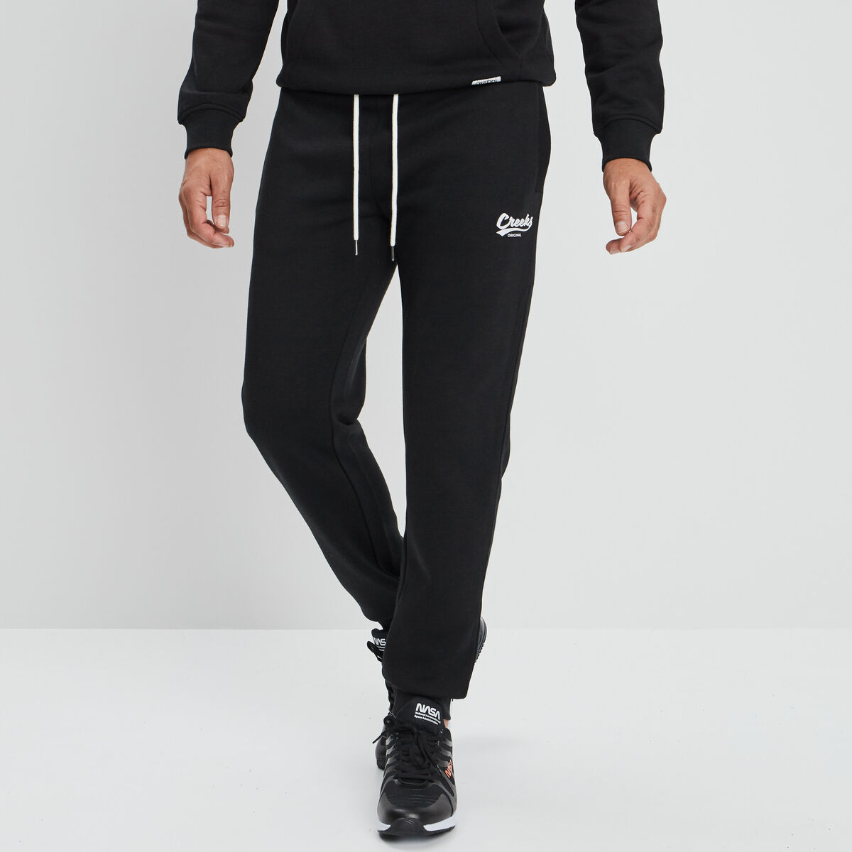 Pantalon jogging droit noir homme