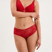 Shorty en dentelle rouge femme