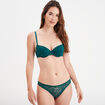 Soutien-gorge corbeille paddé dentelle vert foncé femme