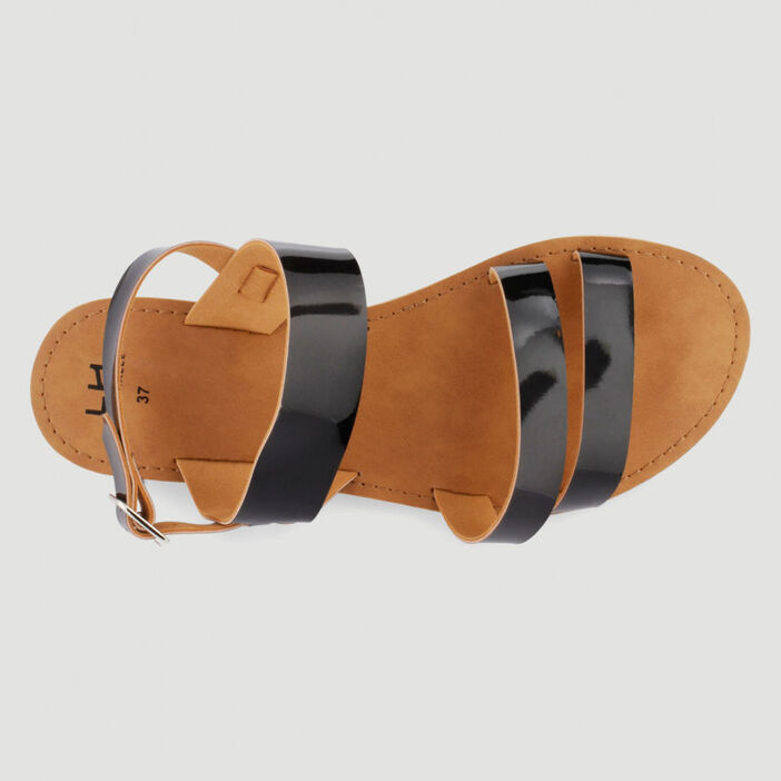Sandales vernies à boucle femme noir