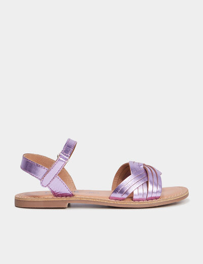 Sandales tresses en cuir Creeks violet fille