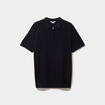 Polo col zipp&eacute; manches courtes coton noir homme