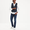 Gilet de costume droit boutonné bleu marine homme