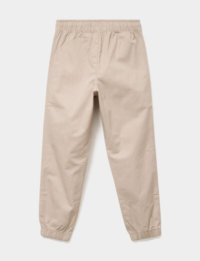 Pantalon battle taille &eacute;lastiqu&eacute;e coton gris fonc&eacute; gar&ccedil;on