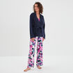 Ensemble pyjama satiné 3 pièces vert turquoise femme