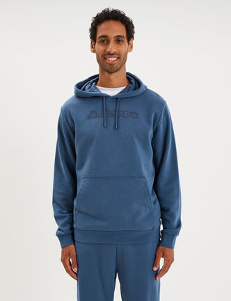 Sweat hoodie 1 poche Kappa bleu gris homme