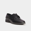 Derbies liser&eacute;s m&eacute;tallis&eacute;s talon plat noir femme