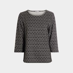 t shirt manches 34 noir femme T-shirt manches 3/4 noir femme