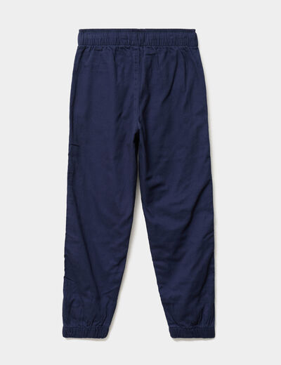 Pantalon jogger chaud doubl&eacute; coton bleu marine gar&ccedil;on