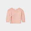 Brassière naissance tricot nouée coton rose poudrée bébé fille
