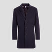 Manteau long droit bleu marine homme