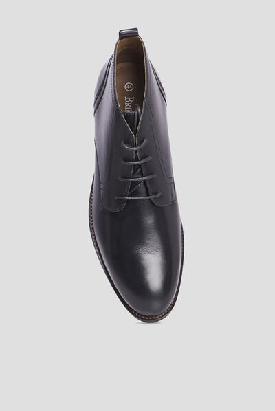 Bottines à lacets en cuir Brimstone Brek noir homme