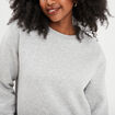 Sweat col rond manches longues gris clair femme
