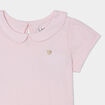 T-shirt col claudine manches ballons rose clair bébé fille