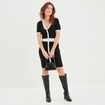 Robe pull moulante boutons Mosquitos noir femme