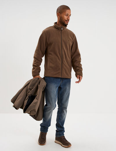 Parka chaude 3-en-1 imperm&eacute;able vert kaki homme