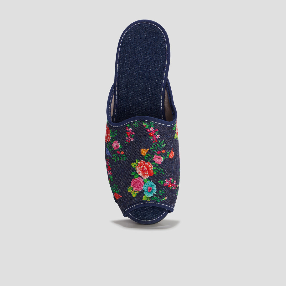 Chaussons mules compensés multicolore femme