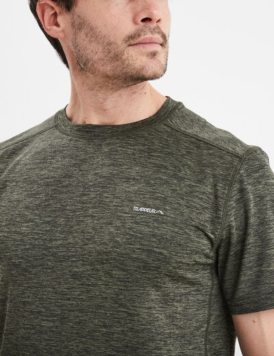 T-shirt technique outdoor léger Trappeur vert kaki homme