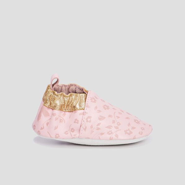 bottillons en cuir a paillettes rose bebef Bottillons en cuir à paillettes rose bébé fille