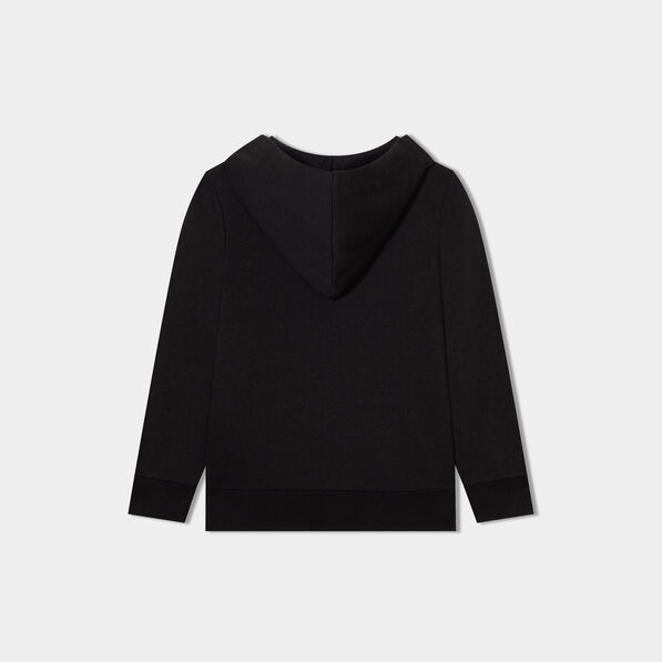 Sweat zippé à capuche et poches noir garçon