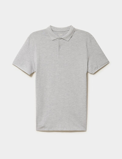 Polo en coton manches courtes gris homme