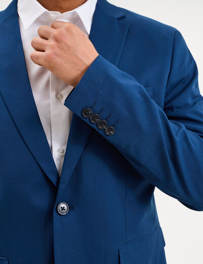 Veste blazer costume manches longues bleu electrique homme