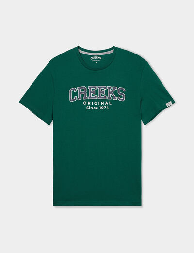 T-shirt à manches courtes coton Creeks vert foncé homme