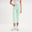 Pantalon capri slim twill 5 poches vert clair femme