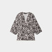 Blouse manches 3/4 ballons col tunisien blanc femme