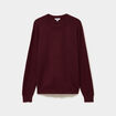 Pull col rond manches longues violet fonc&eacute; homme