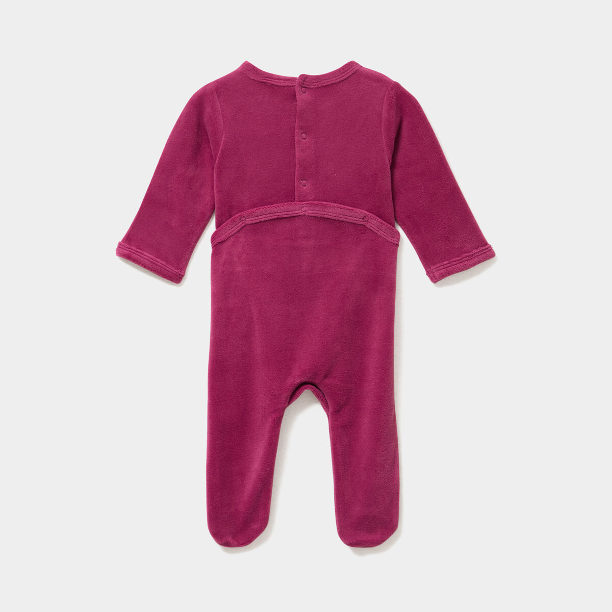 Dors-bien effet velours manches longues prune b&eacute;b&eacute;
