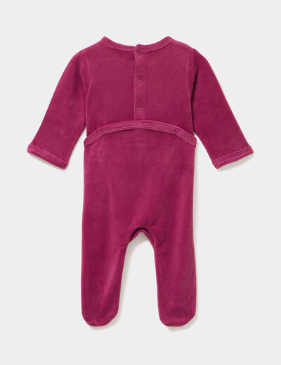 Dors-bien effet velours manches longues prune b&eacute;b&eacute;