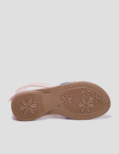 Sandales zippées à franges multicolore fille