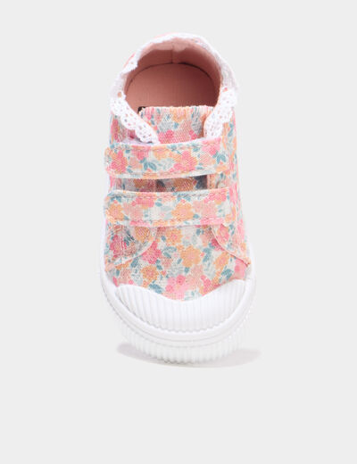 Tennis basses renforc&eacute;es semelle souple multicolore b&eacute;b&eacute; fille