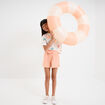 Short droit avec noeud en gaze de coton rose saumon fille