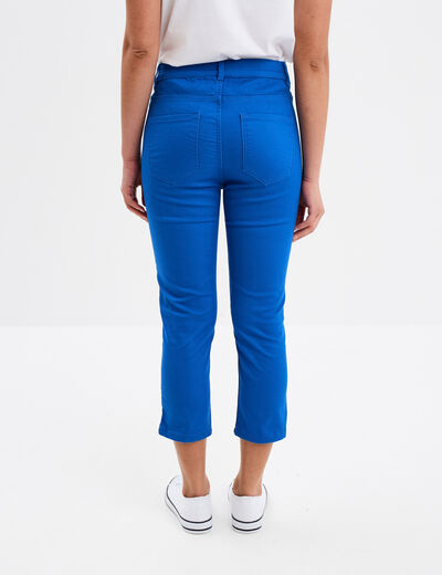 Pantacourt slim 5 poches bleu roi femme