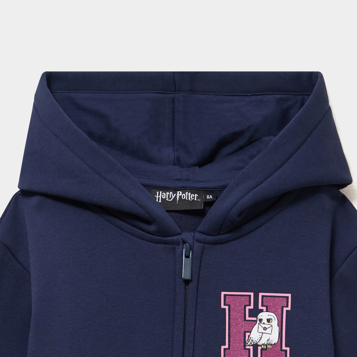 Sweat zipp&eacute; &agrave; capuche Harry Potter bleu marine fille