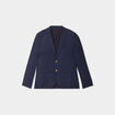 Veste blazer droite lin m&eacute;lang&eacute; bleu marine homme