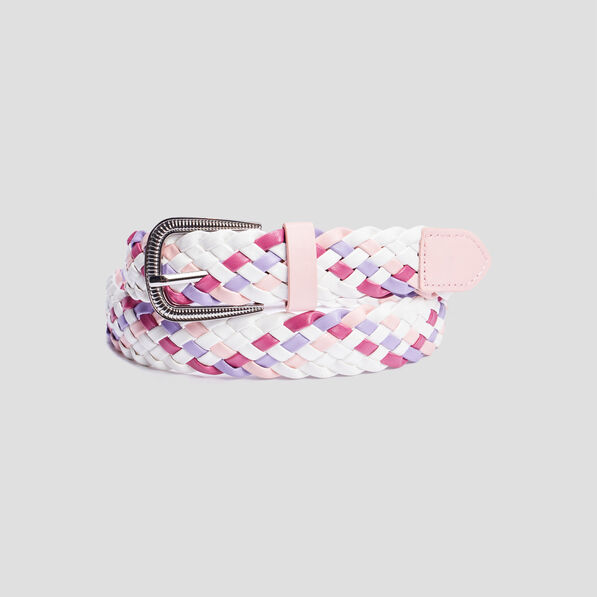 Ceinture tressée multicolore fille