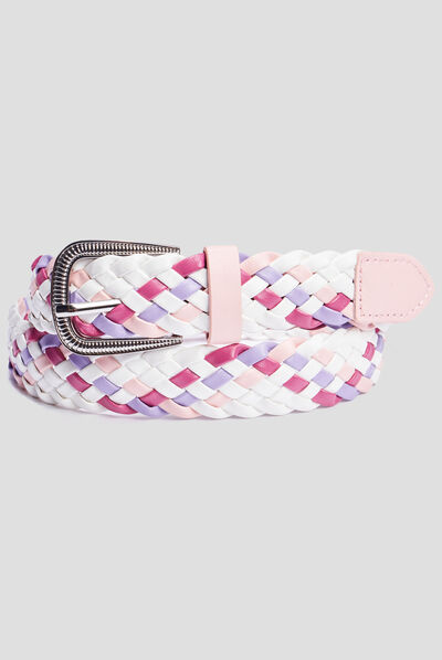 Ceinture tressée multicolore fille