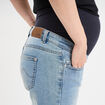 Jeans grossesse slim 7/8ème avec bandeau denim double stone femme maternité