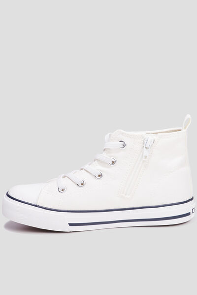Tennis montantes en toile Creeks blanc fille