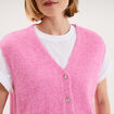 Gilet sans manches col V boutonn&eacute; rose femme